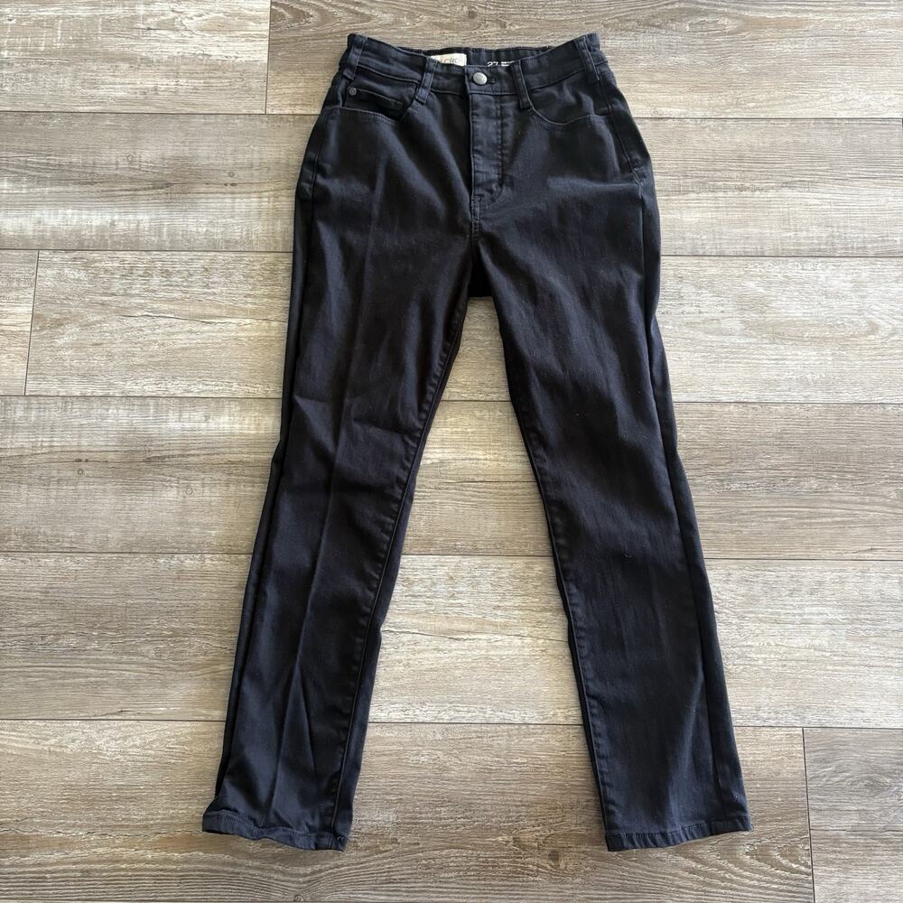 Anthropologie Pilcro Jeans Women 27 Black Crop Knightsbridge Slim Tuck High Rise